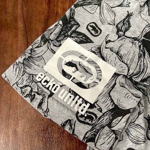 Men’s Ecko Unltd. Floral Gray Shirt - size Large - Picture 4 of 6